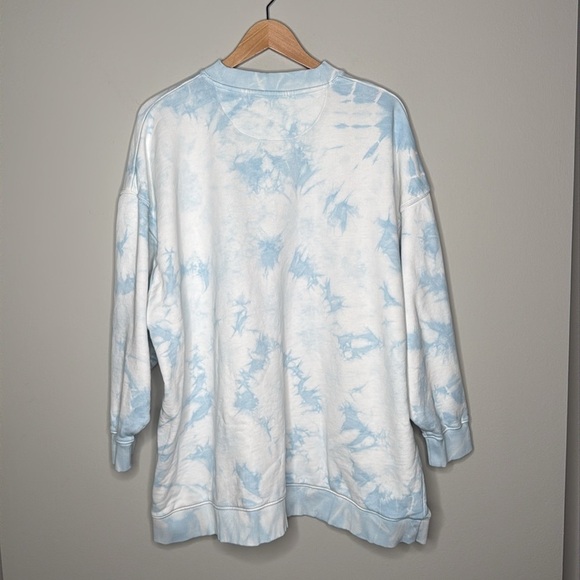 Wrangler Tie Dye Oversize Cotton Sweatshirt in Light Blue Size Large Women's - Picture 4 of 6
